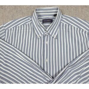 Richel Mens Dress Shirt Size Large Striped‎ 100% Cotton